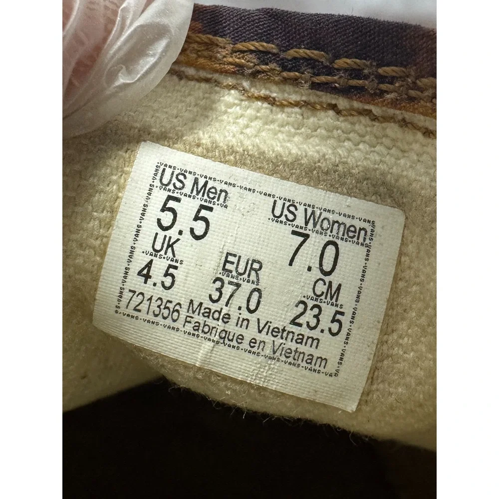 Vans Classic Slip On Unisex W7/M5.5 Sneaker Brown Leopard Athletic Skate Shoes